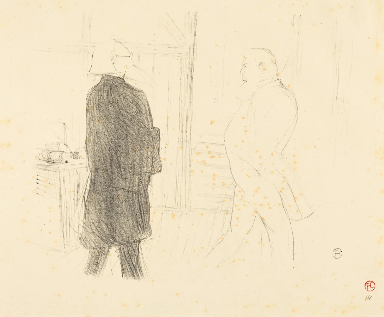 Antoine and Gémier in "Une Faillite", Henri de Toulouse-Lautrec