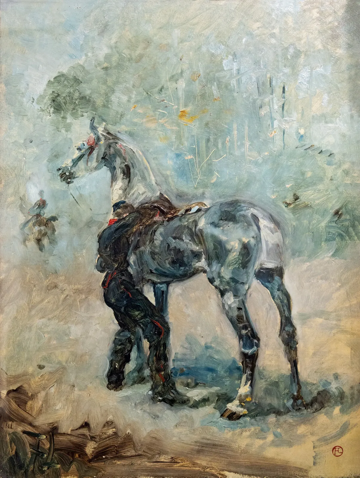 Artilleur sellant son cheval, Henri de Toulouse-Lautrec