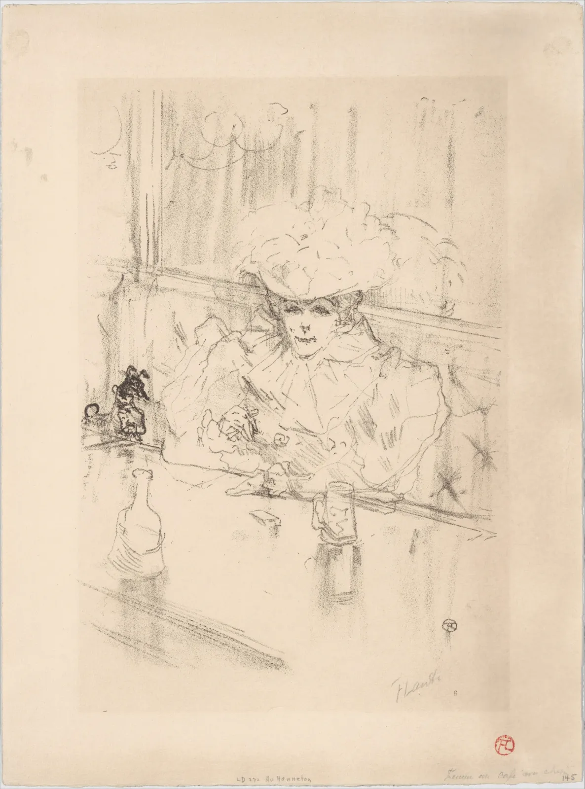 At the Brasserie Hanneton, Henri de Toulouse-Lautrec