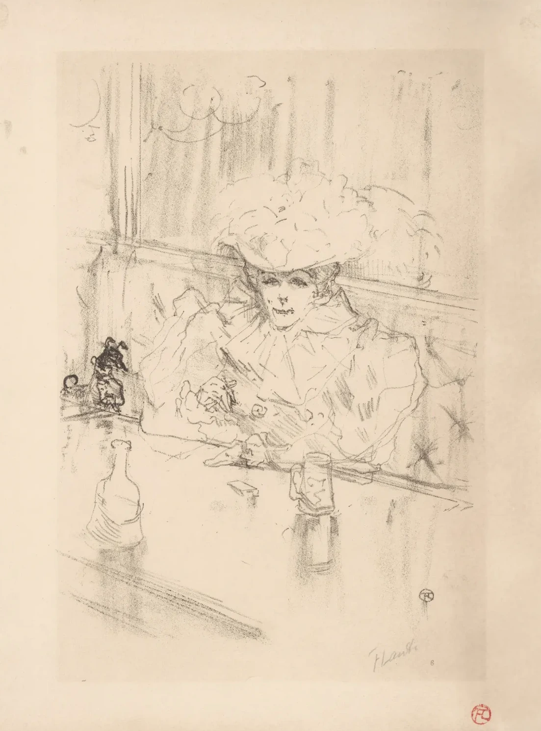 At the Brasserie Hanneton, Henri de Toulouse-Lautrec
