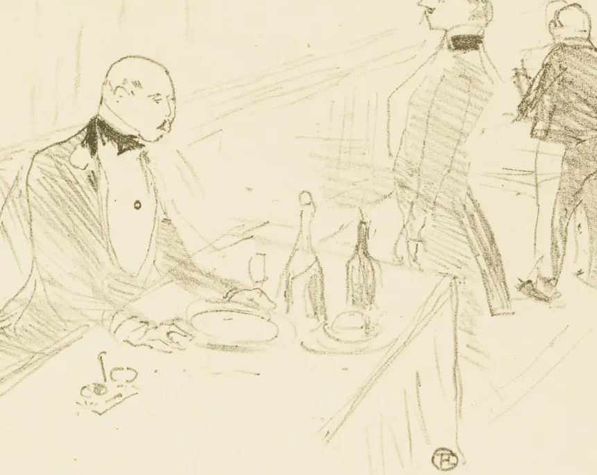 At The House of Gold (A la maison d'or), Henri de Toulouse-Lautrec