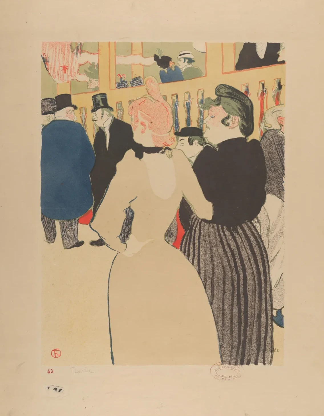 At the Moulin Rouge: La Goulue and Her Sister, Henri de Toulouse-Lautrec