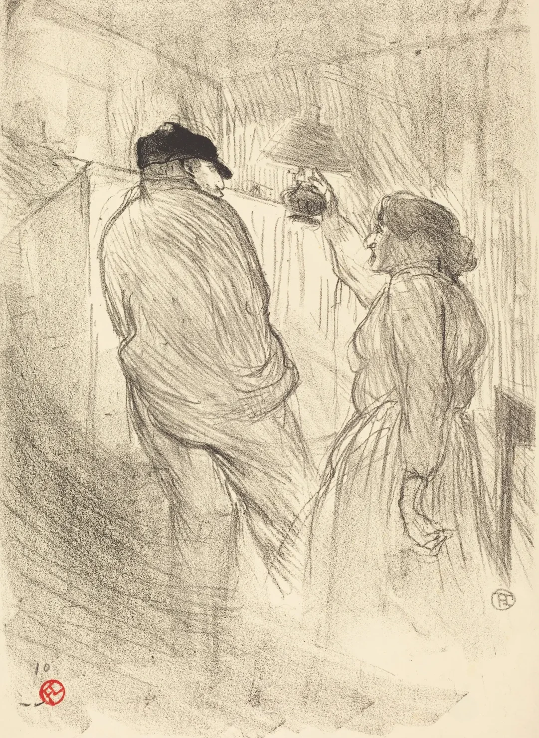 At the Theatre-Libre: Antoine in "L'inquiétude" (Au Théatre-Libre: Antoine dans "L'inquiétude"), Henri de Toulouse-Lautrec