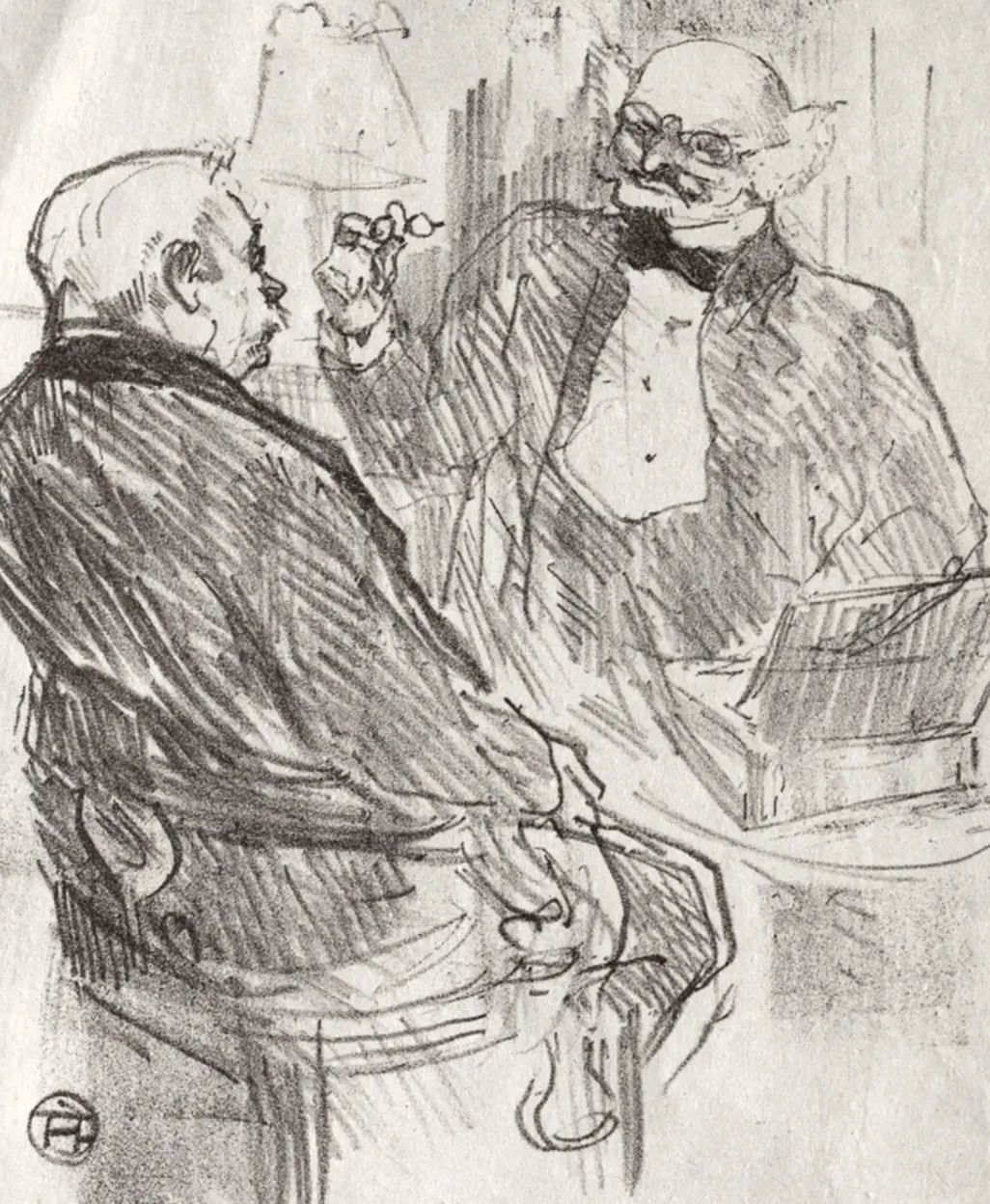 Au pied du Sinaï: Georges Clemenceau et L'Oculiste Mayer, Henri de Toulouse-Lautrec
