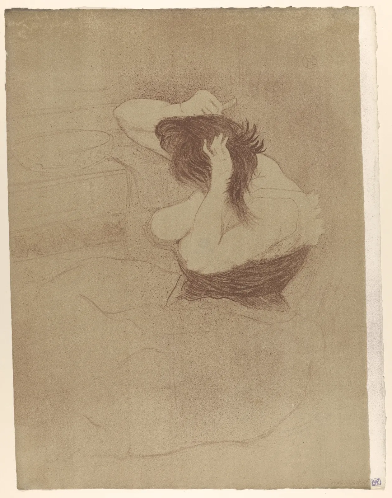 Combing Hair, from "Elles", Henri de Toulouse-Lautrec