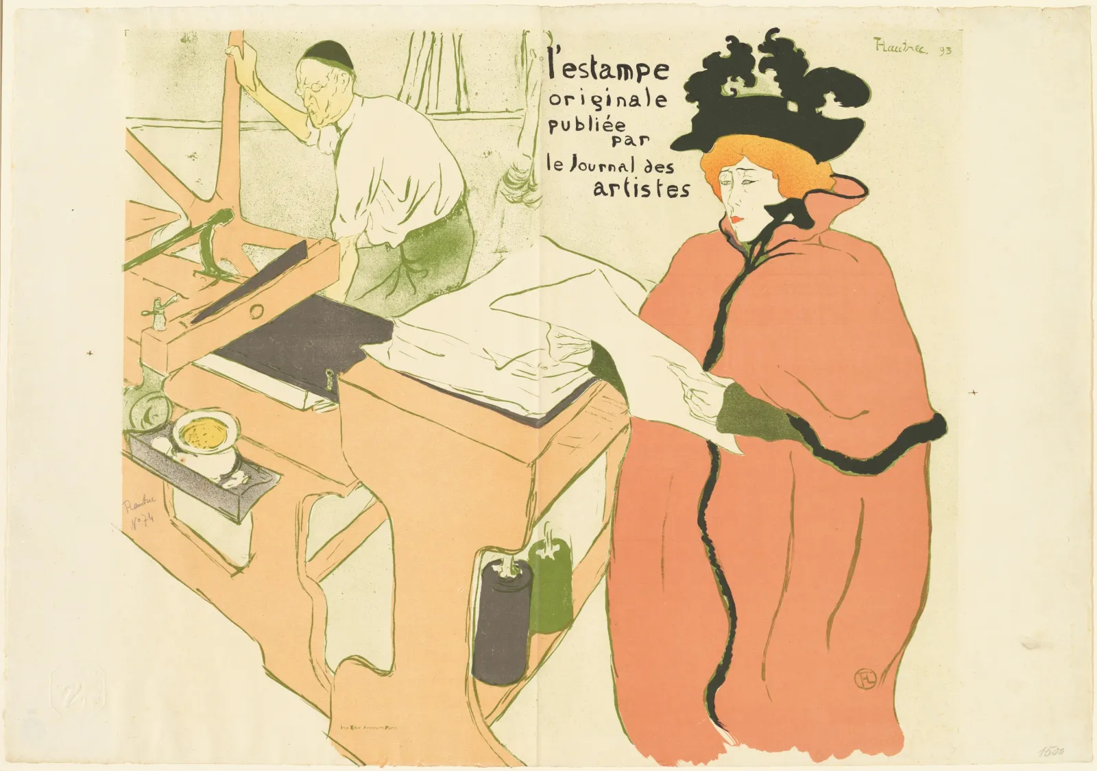 Cover for "L'estampe originale" (Couverture de "L'estampe originale"), Henri de Toulouse-Lautrec