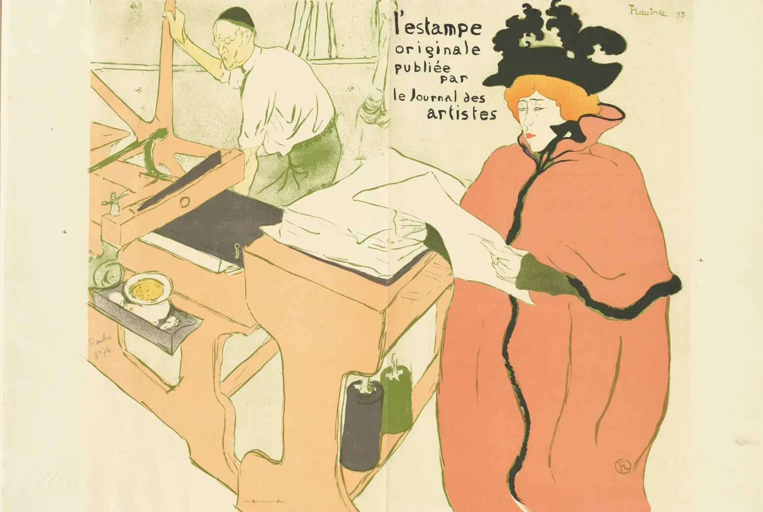 Cover for "L'estampe originale" (Couverture de "L'estampe originale"), Henri de Toulouse-Lautrec