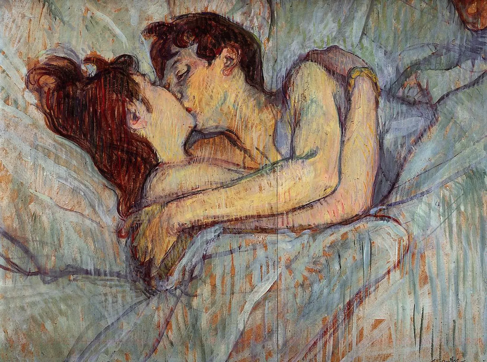 Dans le lit, le baiser, Henri de Toulouse-Lautrec
