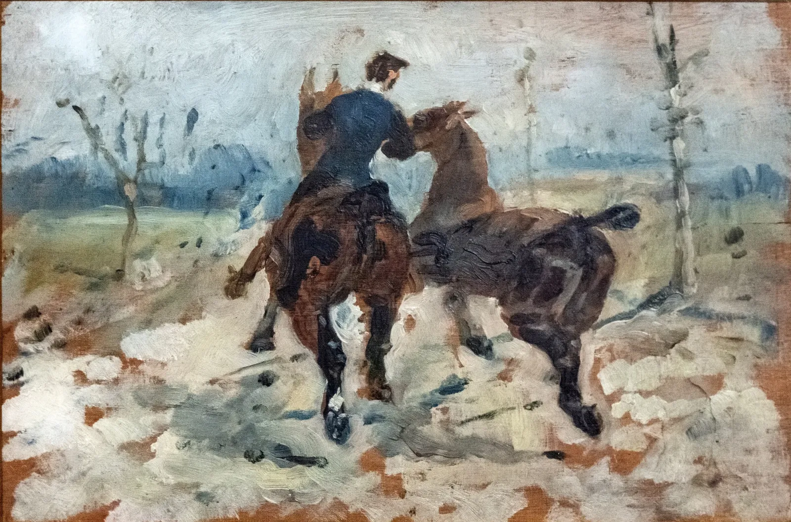 Deux chevaux menés en main, Henri de Toulouse-Lautrec