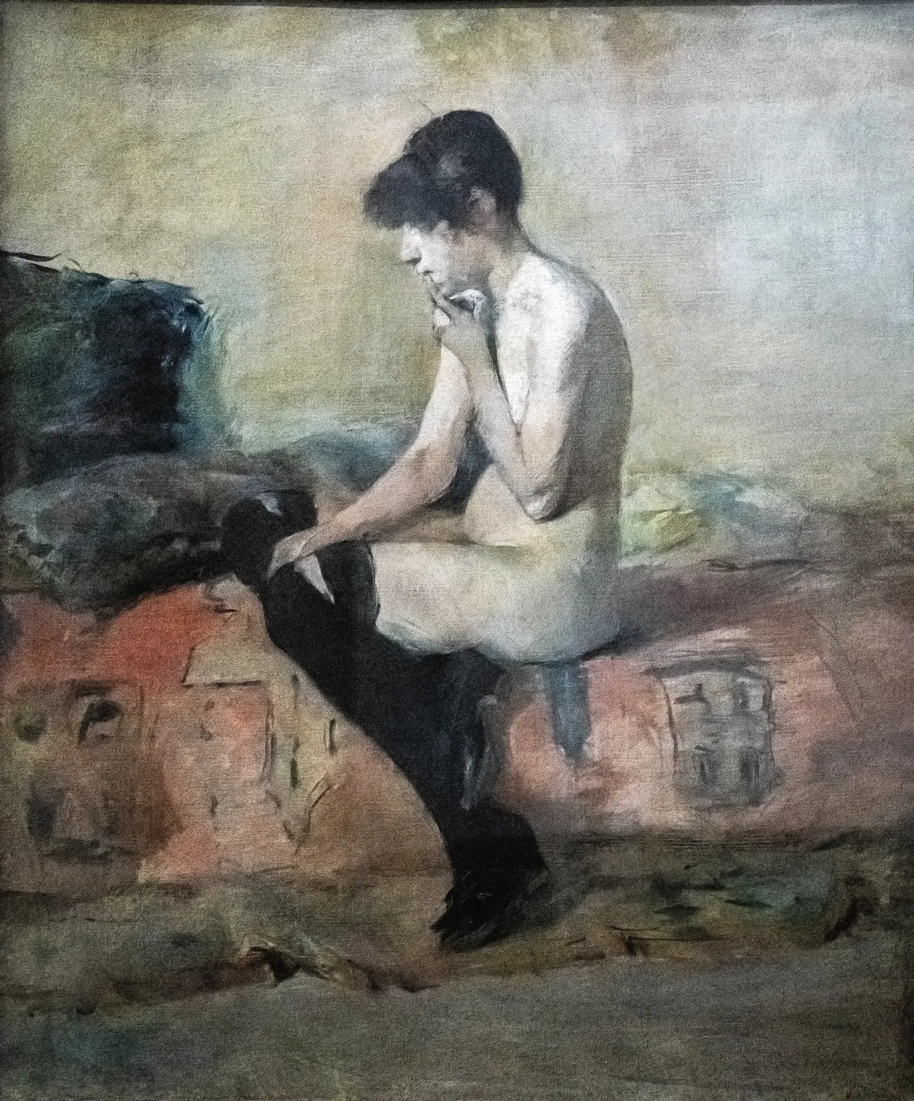 Etude de nu. Femme assise sur un divan, Henri de Toulouse-Lautrec