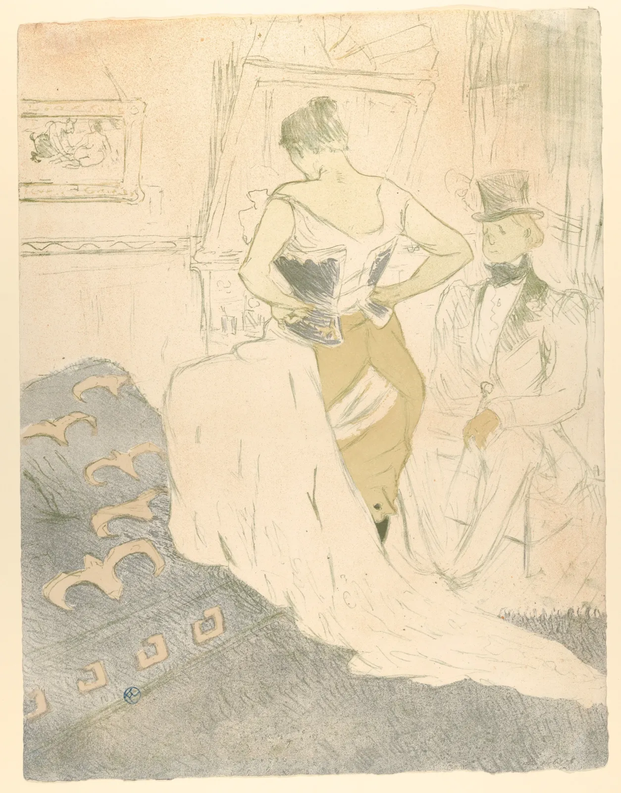 Fastening a Corset, from "Elles", Henri de Toulouse-Lautrec