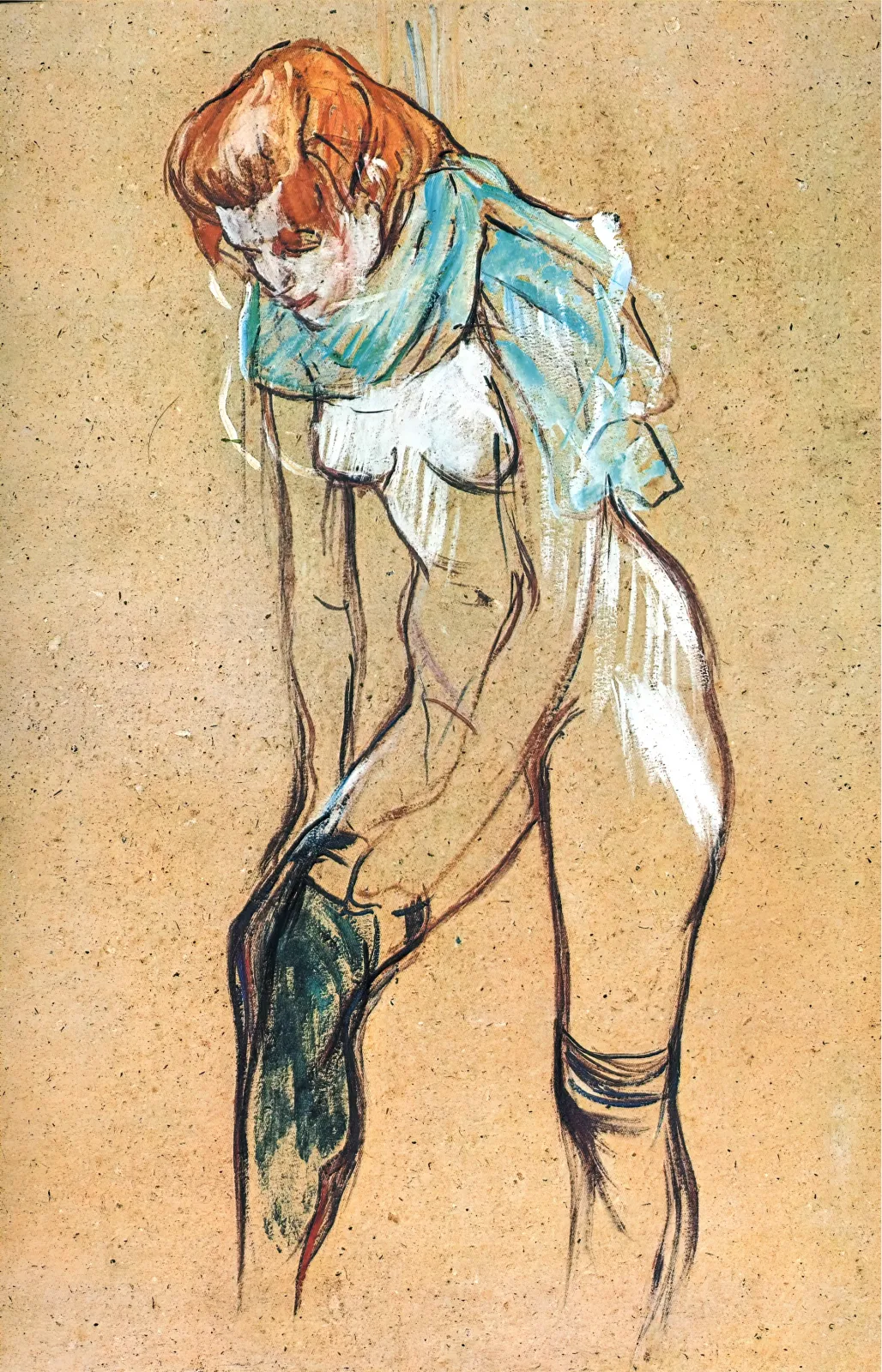 Femme qui tire son bas, Henri de Toulouse-Lautrec