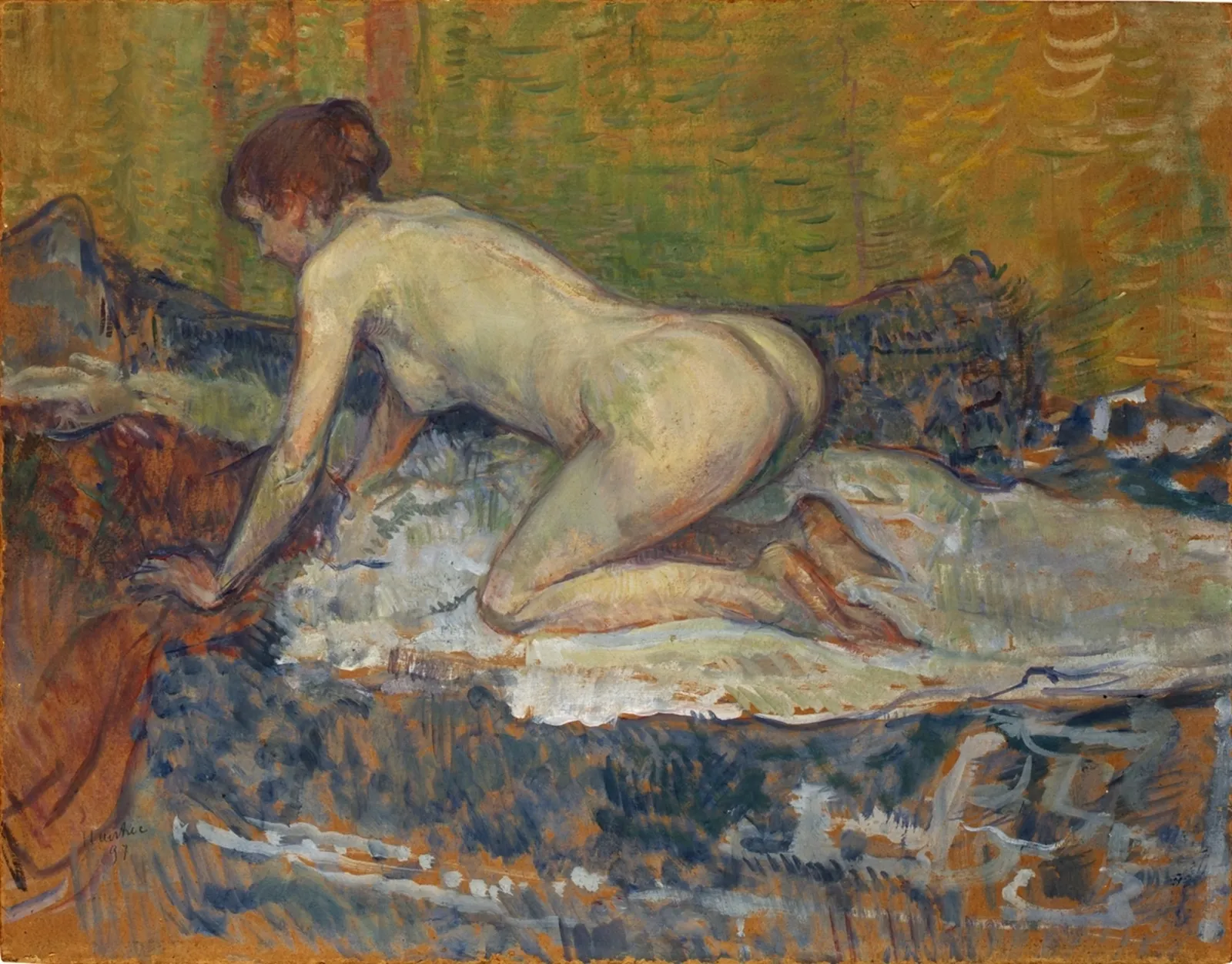 Femme rousse nue accroupie, Henri de Toulouse-Lautrec
