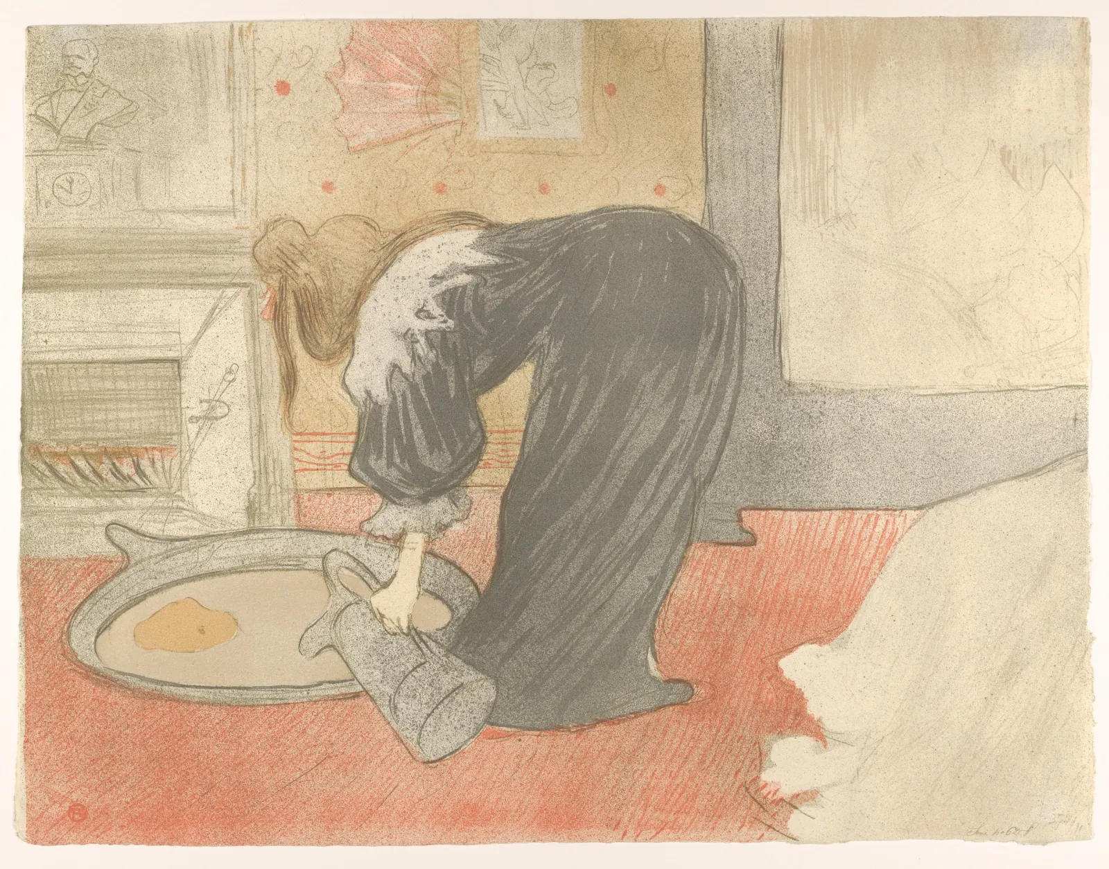 Filling a Tub, from "Elles", Henri de Toulouse-Lautrec