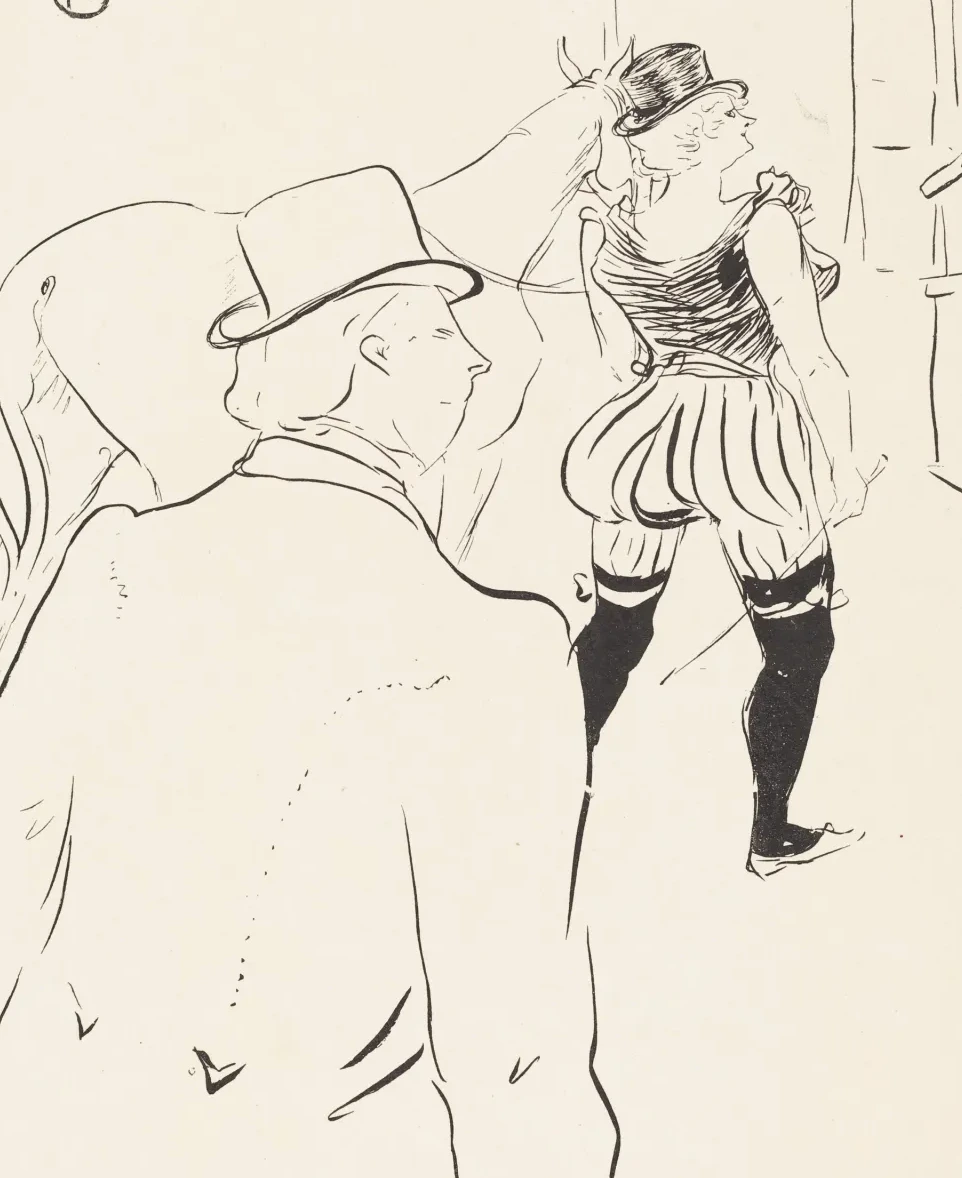 In the Wings of the Folies-Bergere: Mrs. Lona Barrison with Her Manager and Husband, Henri de Toulouse-Lautrec