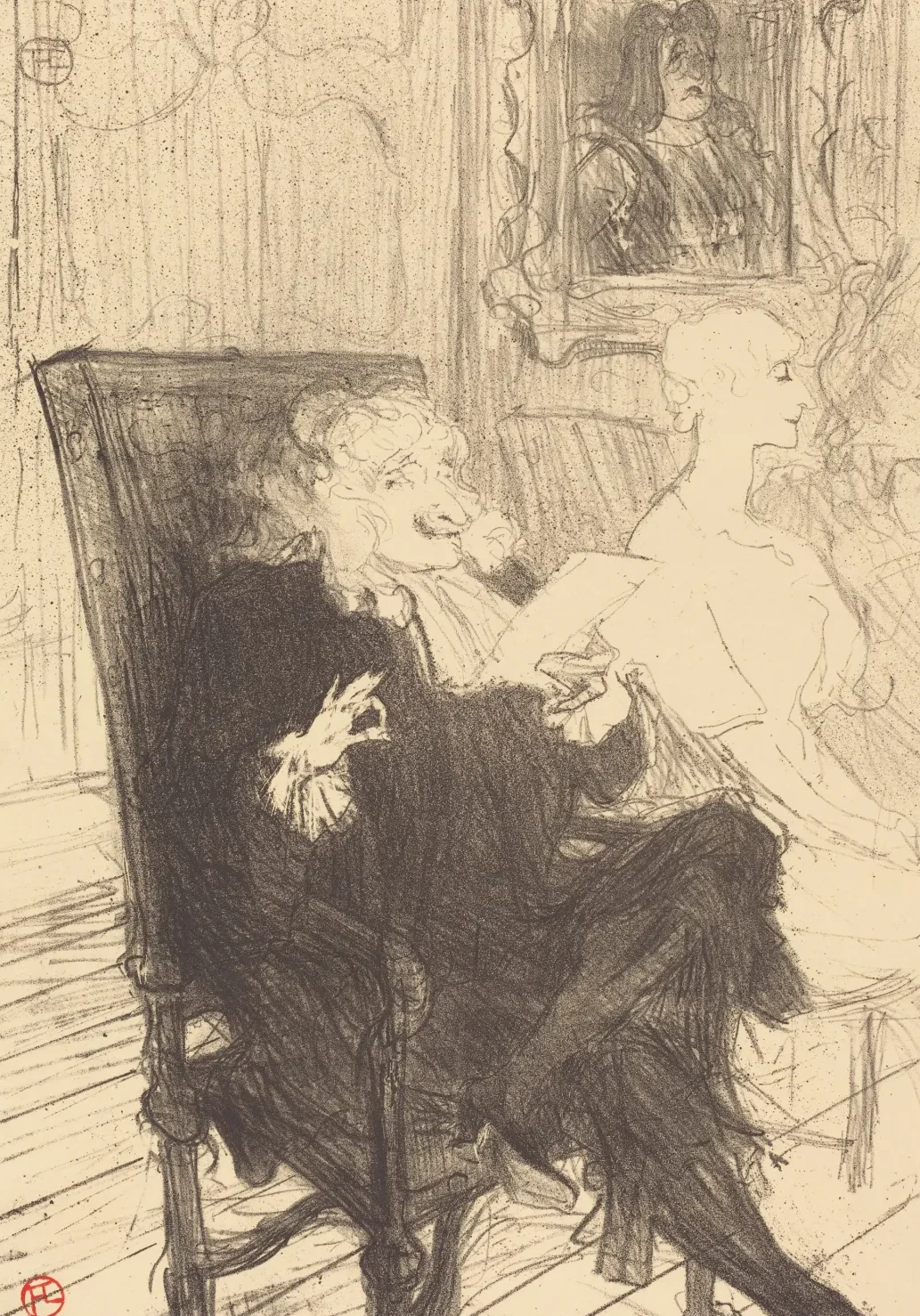 Leloir and Moreno in "Les femmes savantes" (Leloir et Moreno dans "Les femmes savantes"), Henri de Toulouse-Lautrec