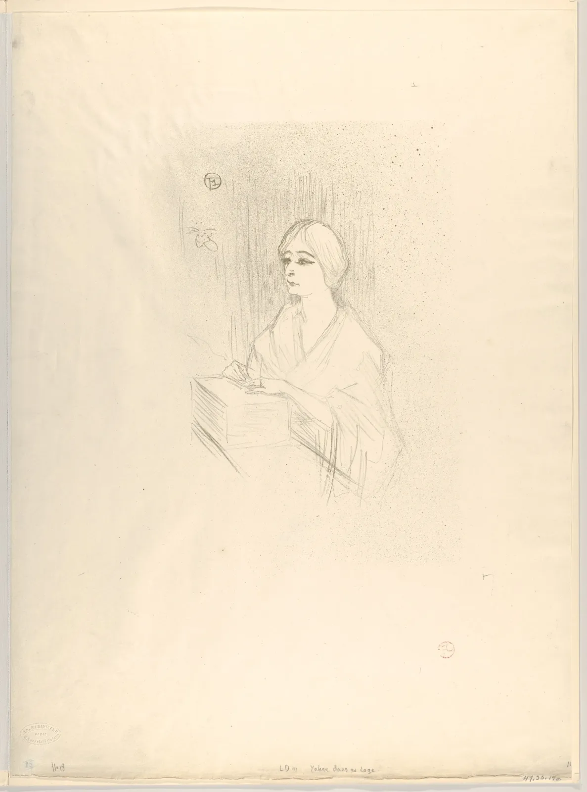 Léonie Yahne in her dressing room, in L'Age Difficile, Henri de Toulouse-Lautrec