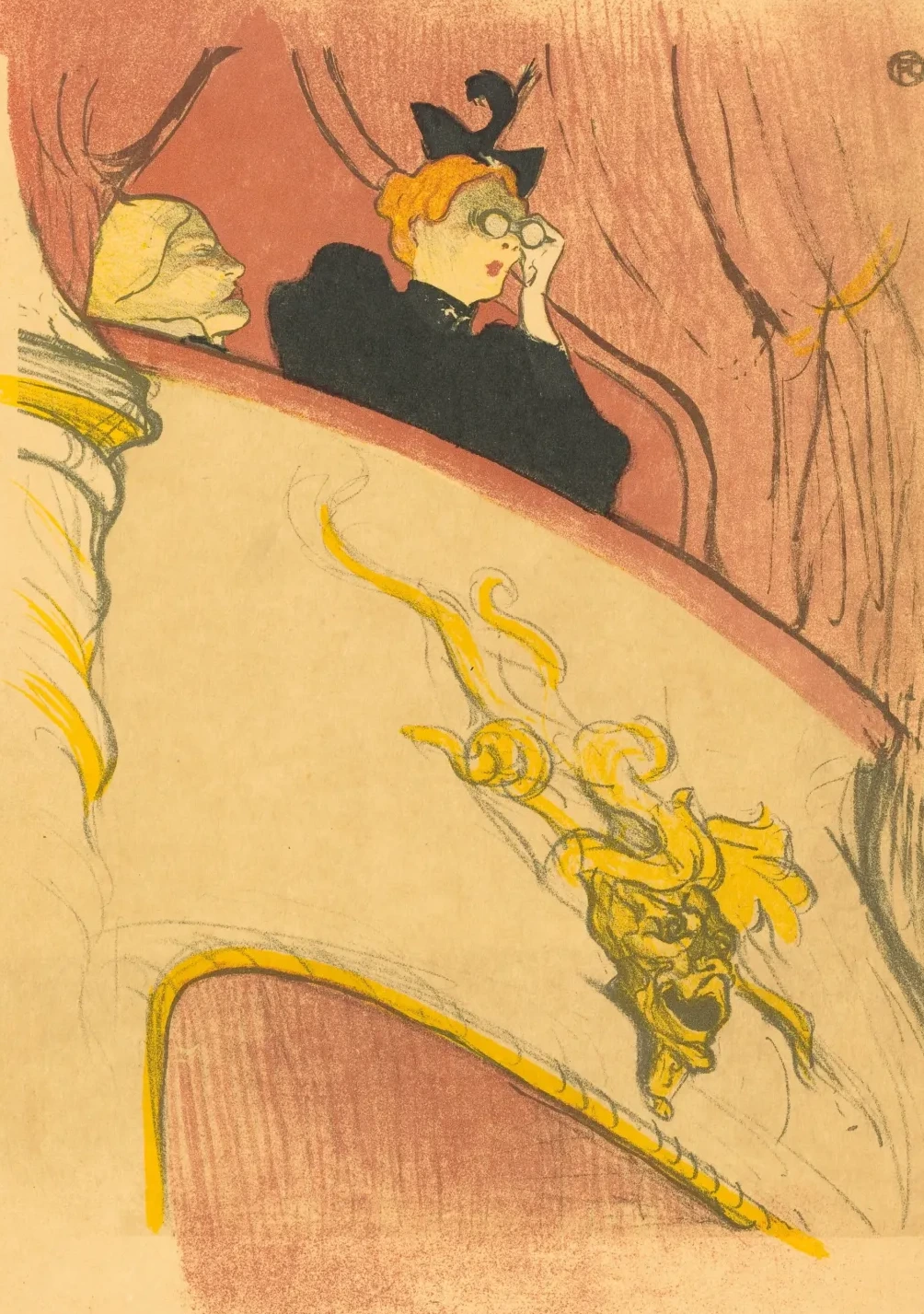 Loge with the Gilt Mask (La loge au mascaron doré), Henri de Toulouse-Lautrec