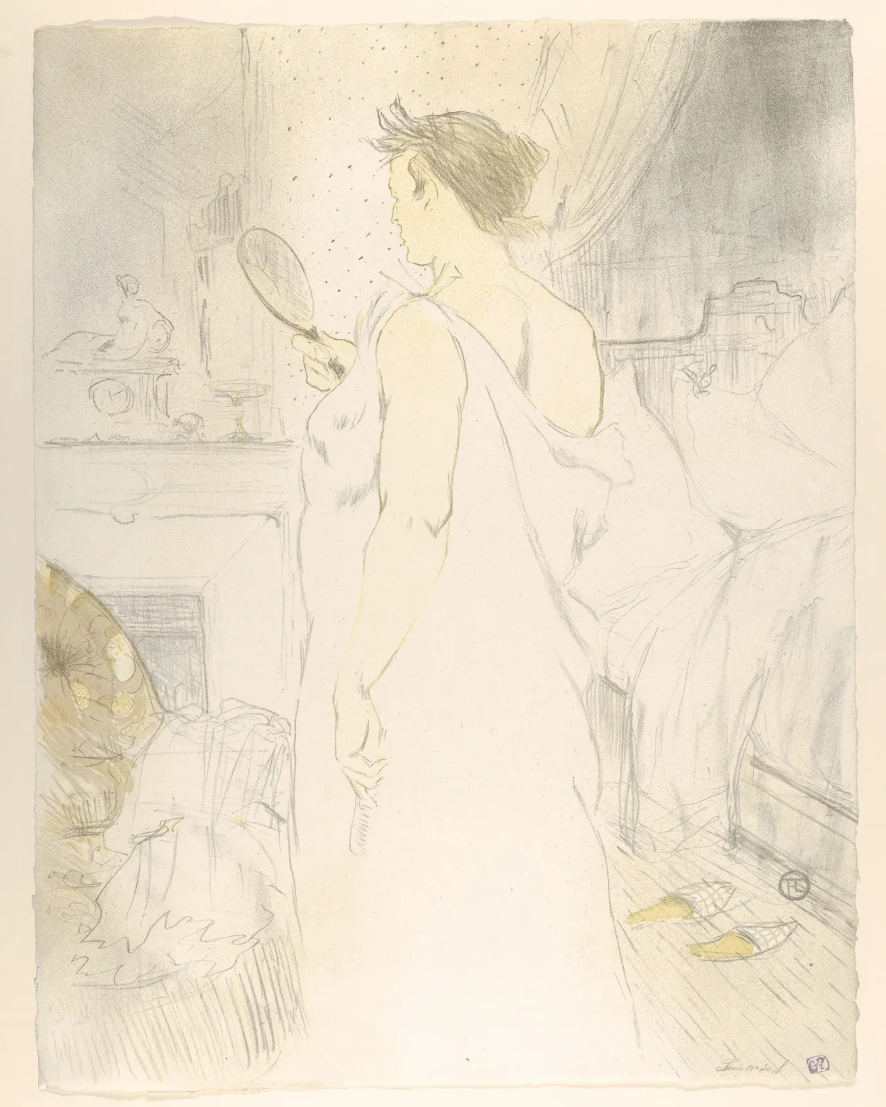 Looking in a Mirror, from "Elles", Henri de Toulouse-Lautrec