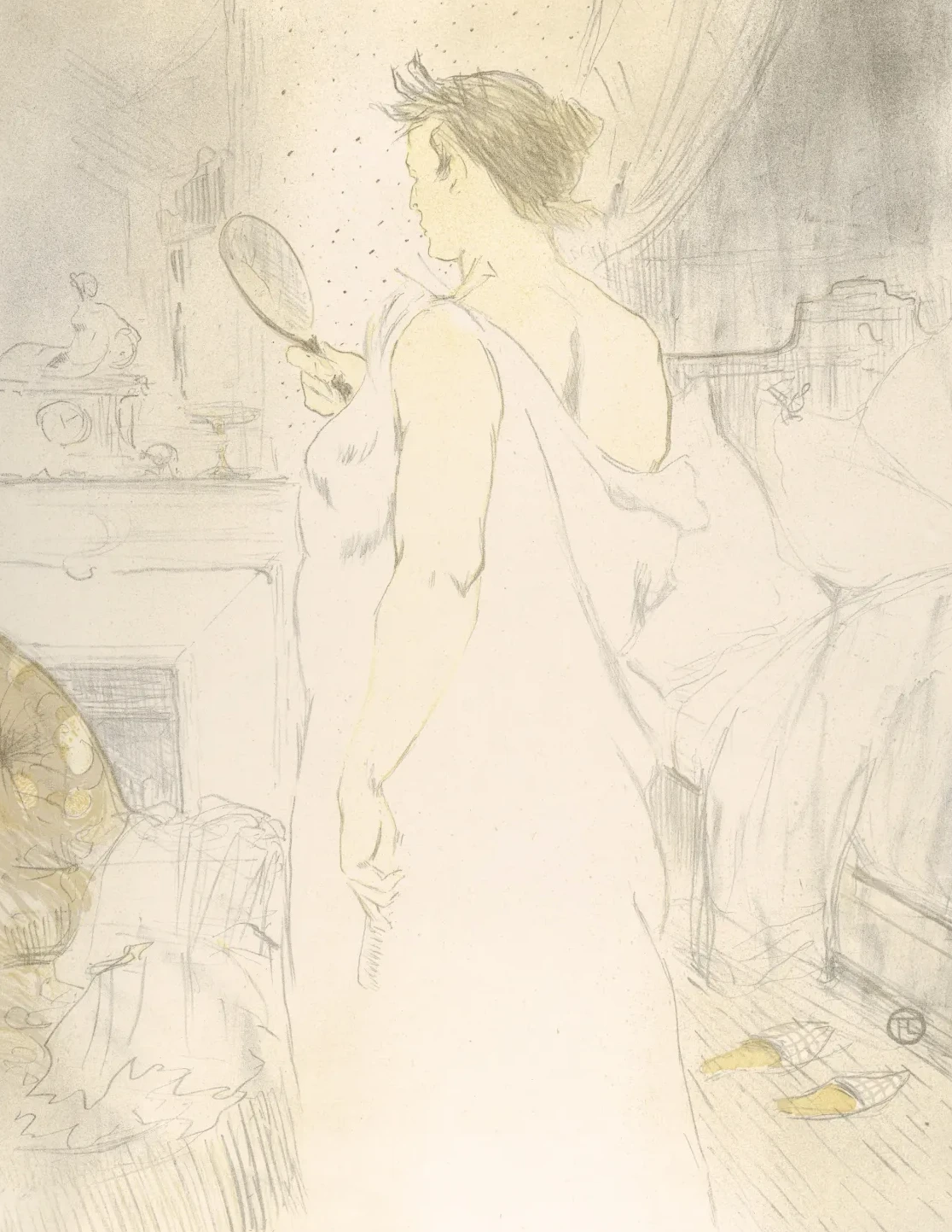 Looking in a Mirror, from "Elles", Henri de Toulouse-Lautrec