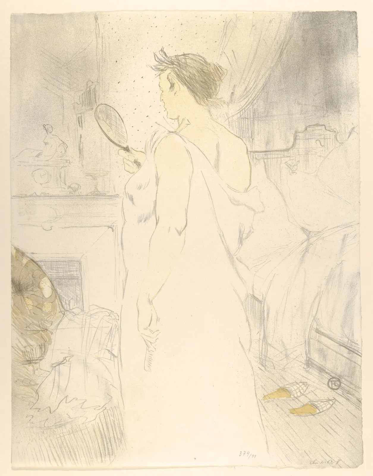 Looking in a Mirror, from "Elles", Henri de Toulouse-Lautrec