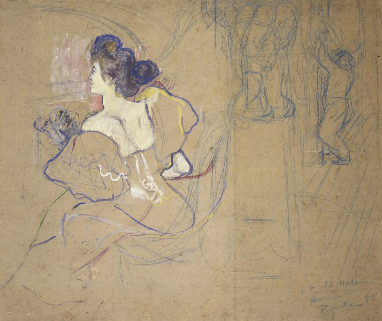 Madame Thadée Natanson (Misia Godebska, 1872–1950) at the Theater, Henri de Toulouse-Lautrec
