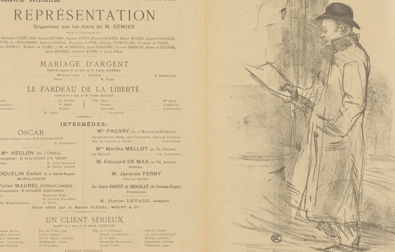 Mariage d'argent; Le Fardeau de la liberté; Un Client sérieux [recto], Henri de Toulouse-Lautrec