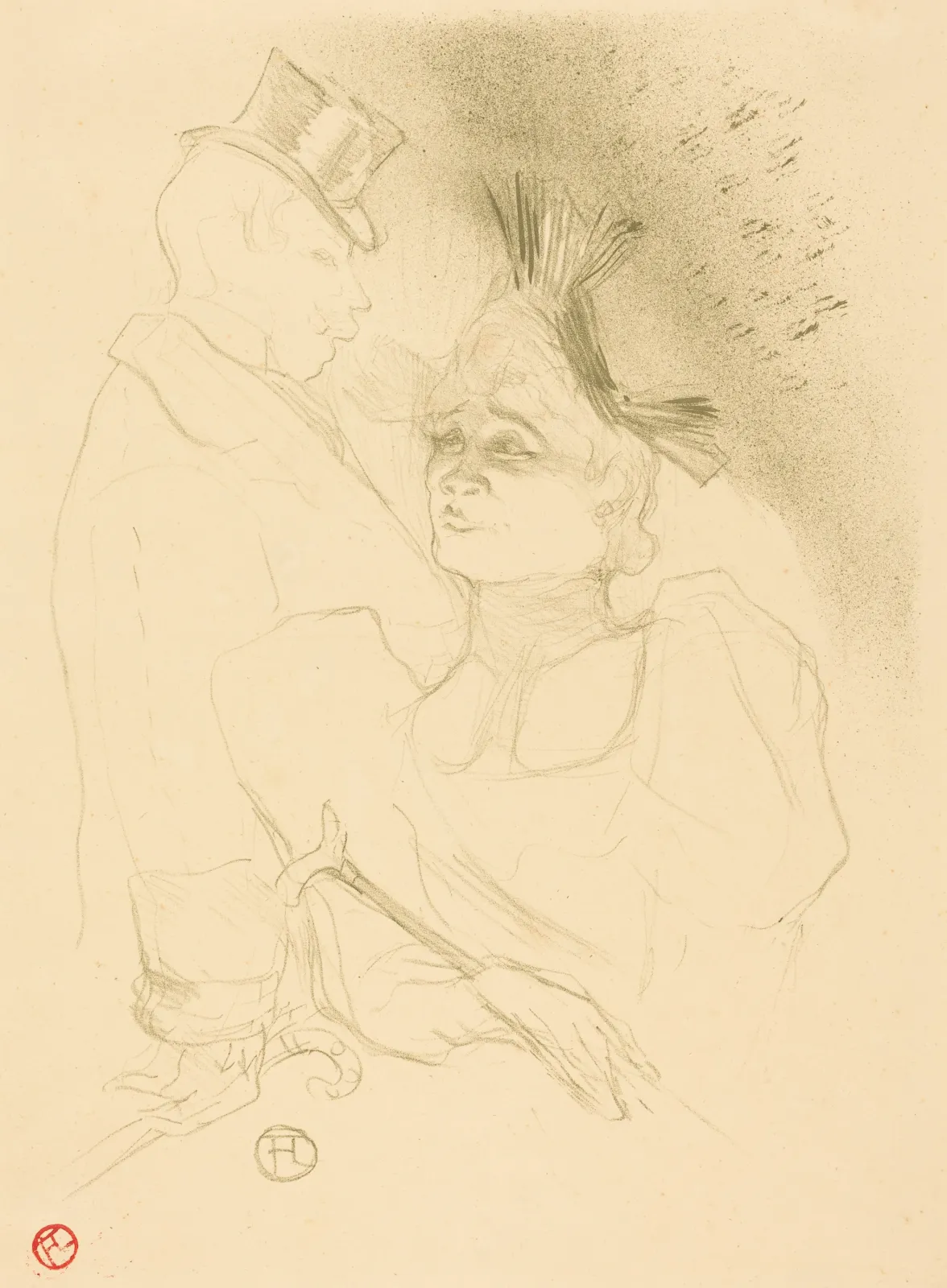 Mlle. Lender and Baron (Mlle. Lender et Baron), Henri de Toulouse-Lautrec