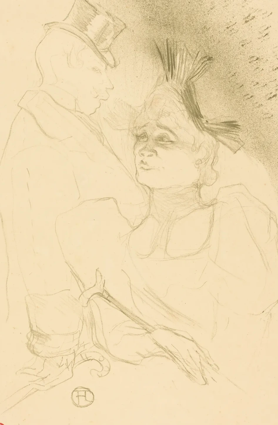 Mlle. Lender and Baron (Mlle. Lender et Baron), Henri de Toulouse-Lautrec