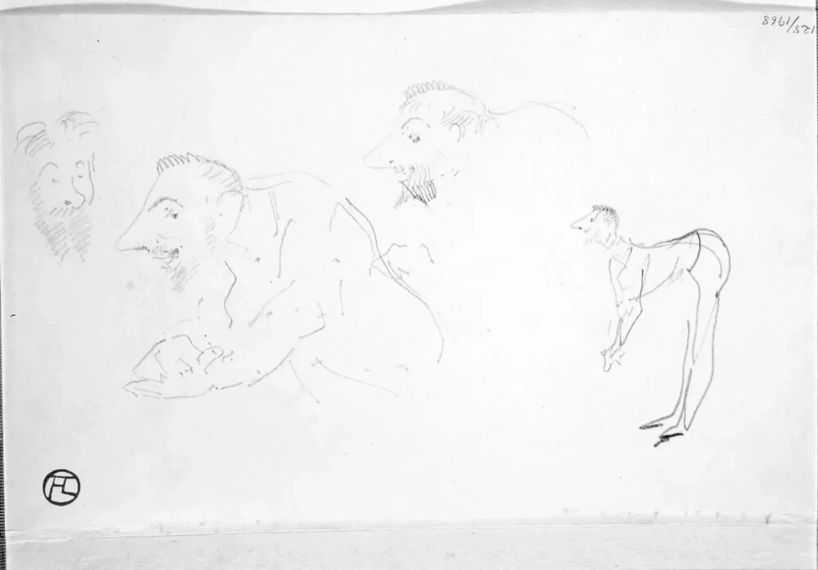 Porträttskisser, Henri de Toulouse-Lautrec