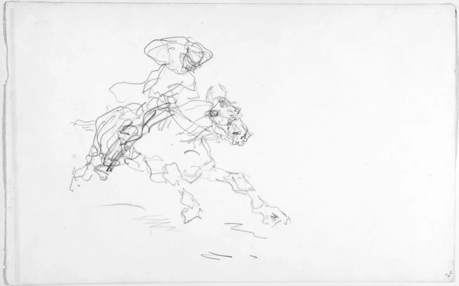 Ryttare på galopperande häst, Henri de Toulouse-Lautrec
