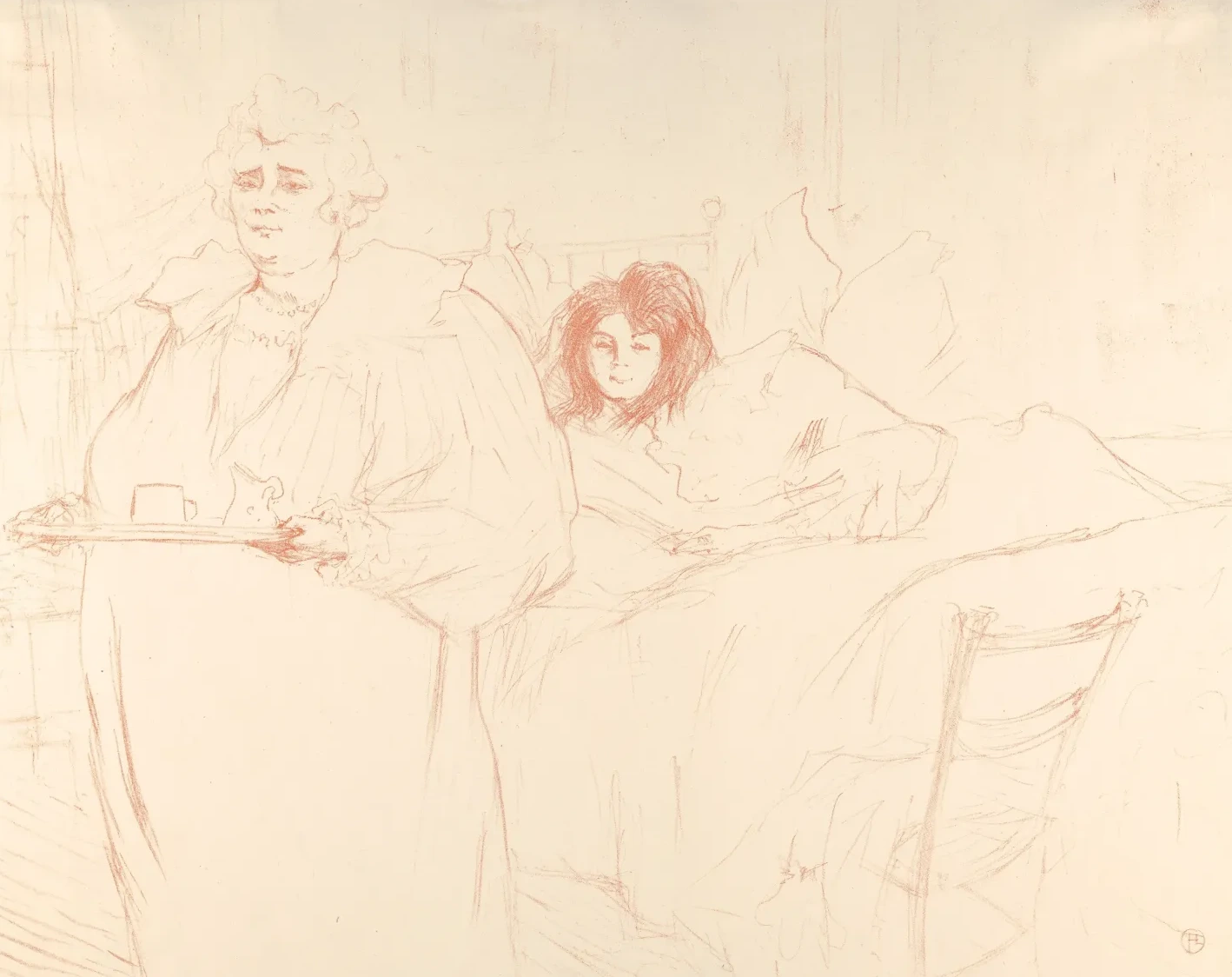 Serving Breakfast (Madame Baron and Mademoiselle Popo), from "Elles", Henri de Toulouse-Lautrec