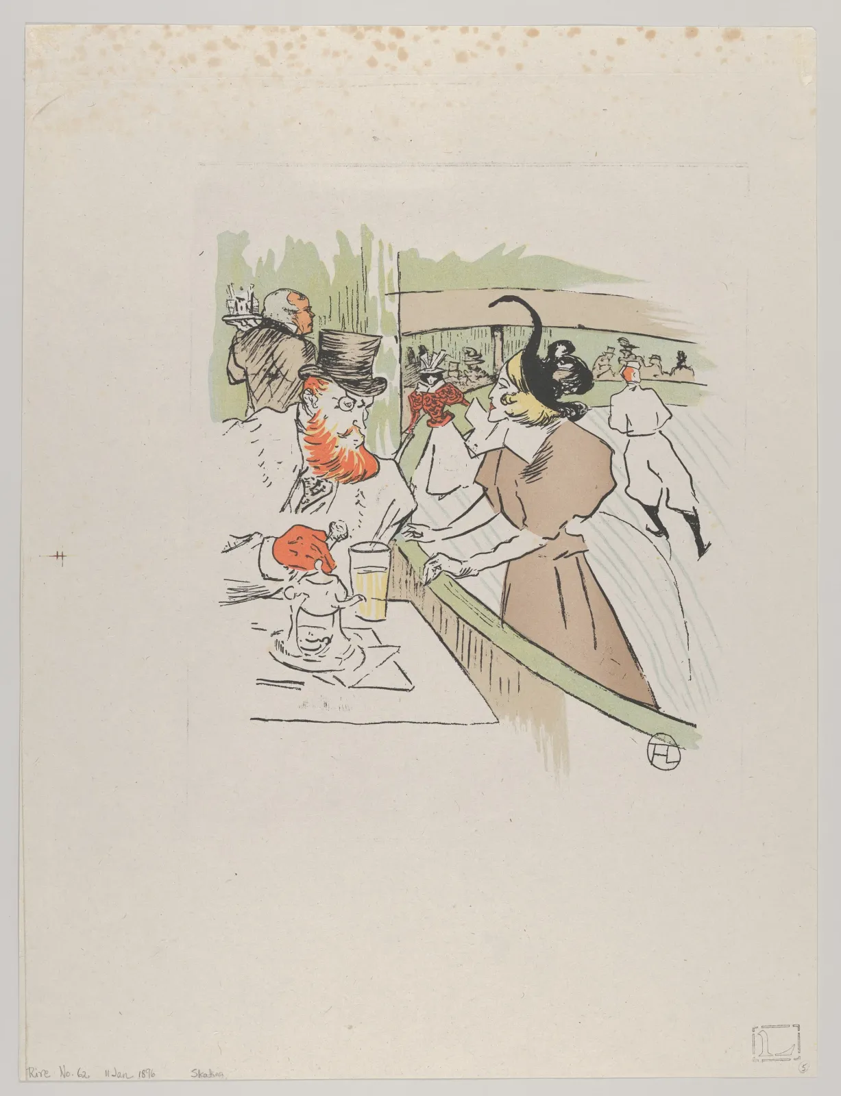 Skating, from Le Rire, No. 62, 11 January 1896, Henri de Toulouse-Lautrec