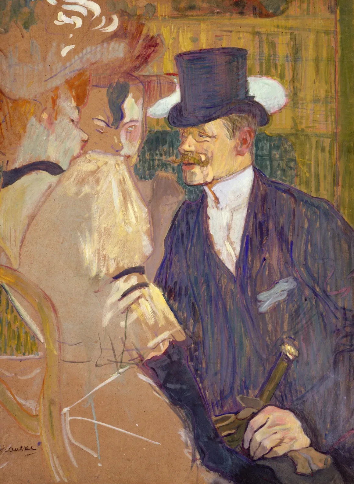The Englishman (William Tom Warrener, 1861–1934) at the Moulin Rouge, Henri de Toulouse-Lautrec
