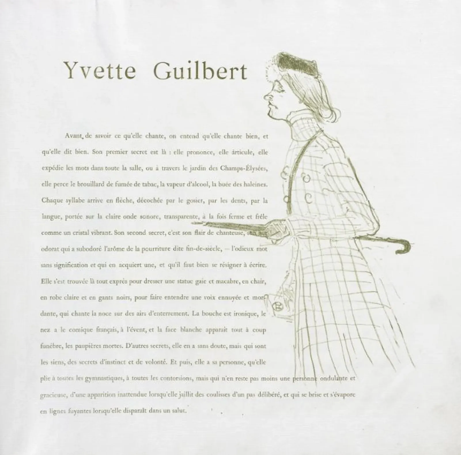 Yvette Guilbert-French Series: No. 1, Henri de Toulouse-Lautrec