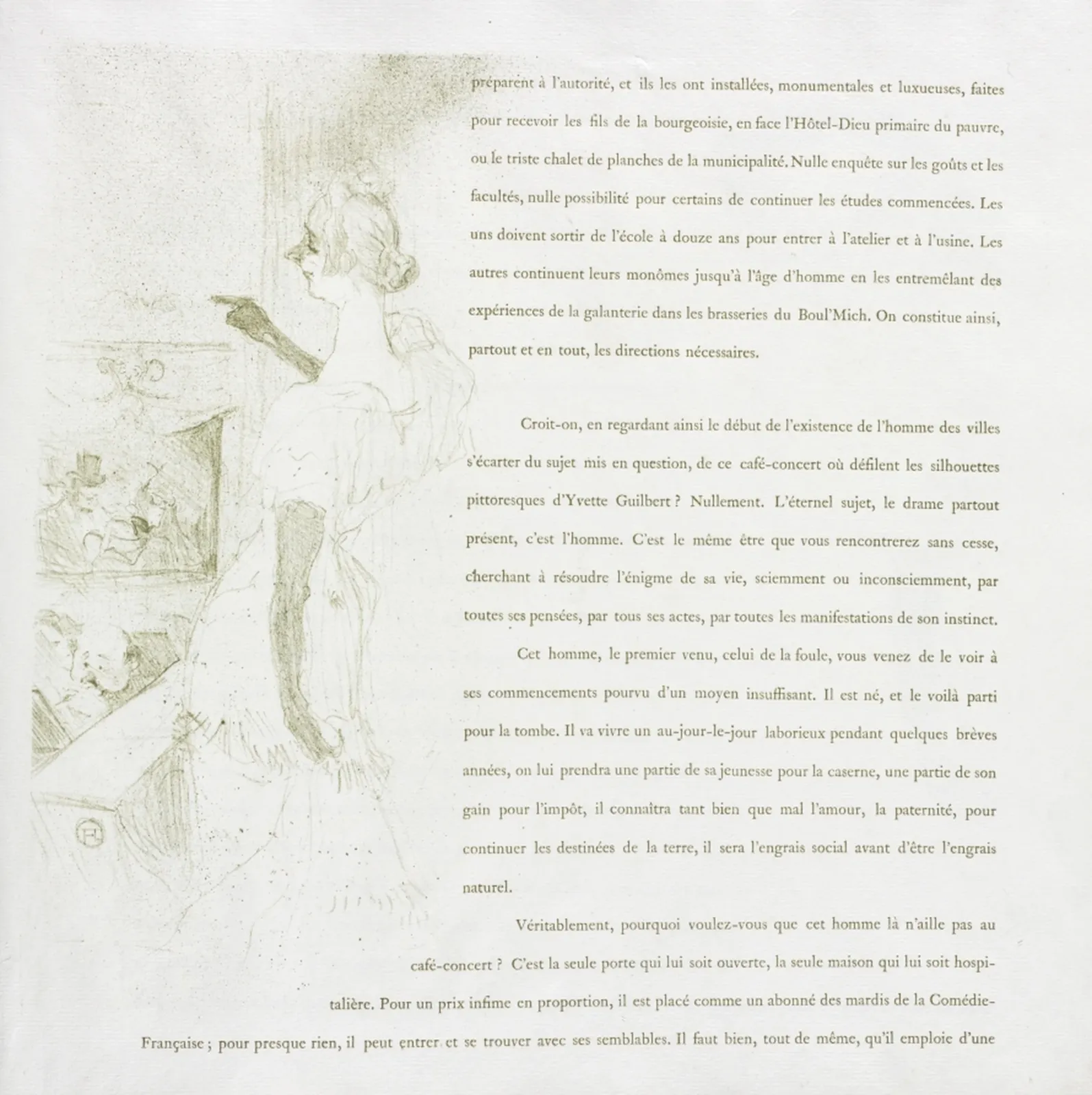 Yvette Guilbert-French Series: No. 6, Henri de Toulouse-Lautrec