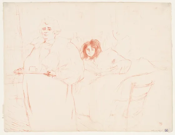 Elles: Woman Carrying a Tray, Mme. Baron and Mlle. Popo