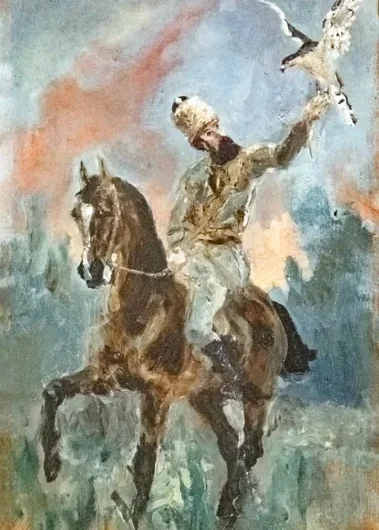 Alphonse de Toulouse-Lautrec en fauconnier