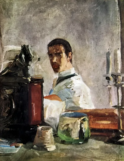 Autoportrait devant un miroir