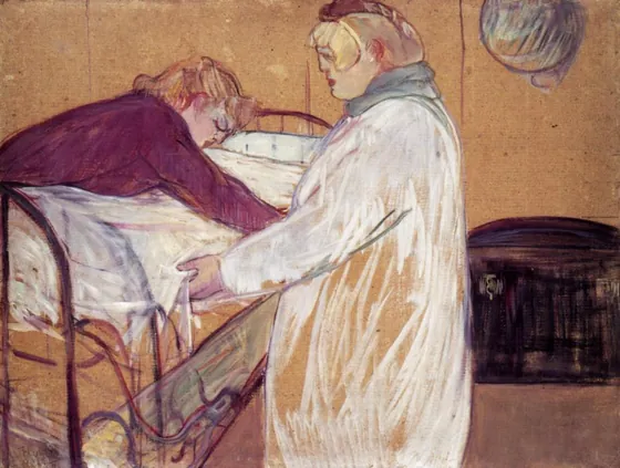 Deux femmes faisant leur lit