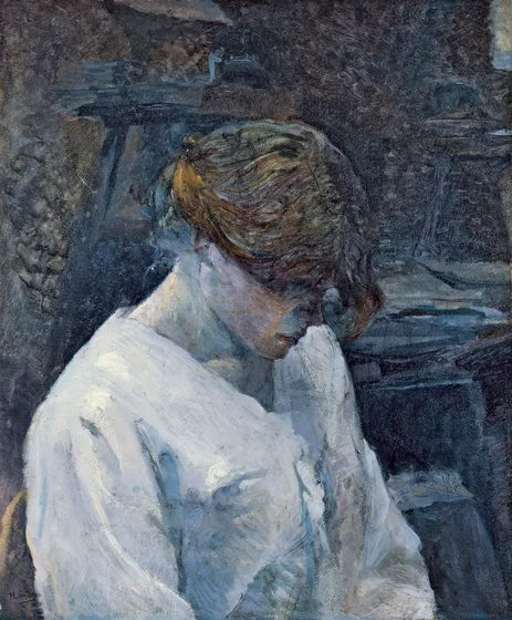 La Rousse au chemisier blanc
