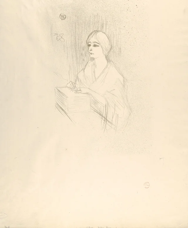 Léonie Yahne in her dressing room, in L'Age Difficile, Henri de Toulouse-Lautrec