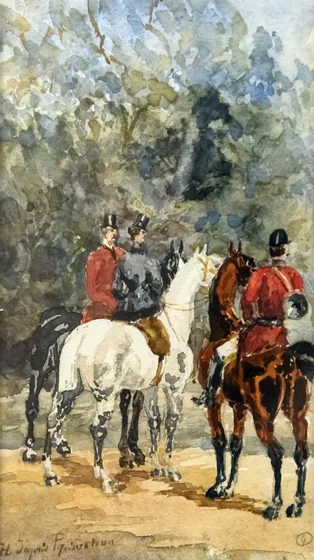 Réunion de cavaliers de chasse à courre