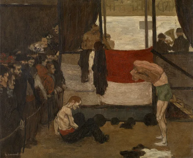 A barraca de lutadores na feira, Henri Evenepoel