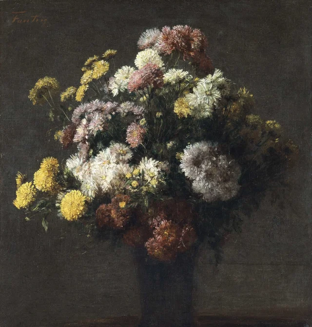 Jarrón de crisantemos, Henri Fantin-Latour