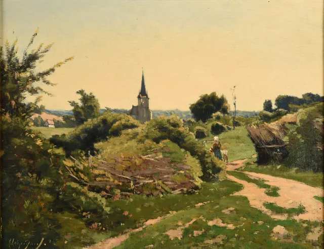 Sunny Weather at Saint-Privé, Henri Harpignies