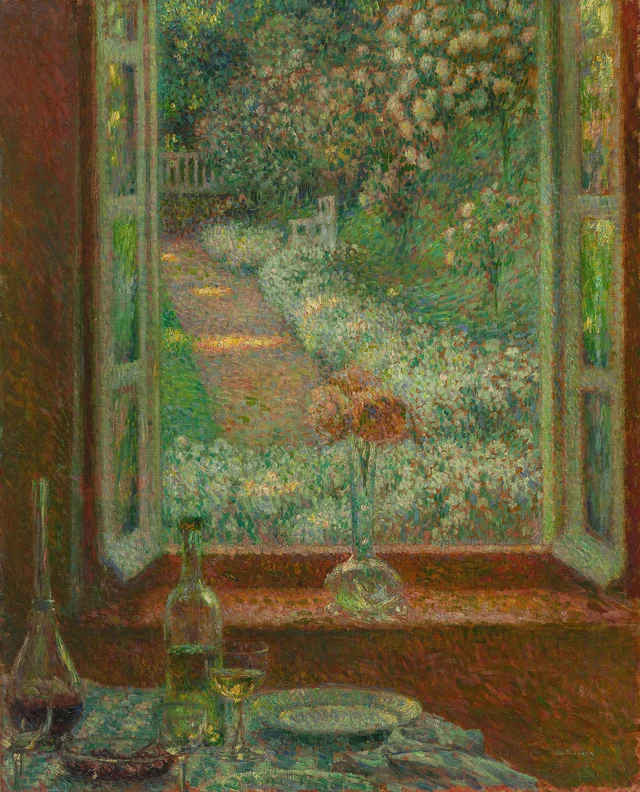Janela com cravos, Gerberoy, Henri Le Sidaner