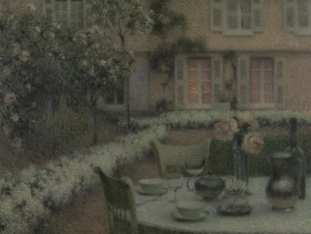 La table dans le jardin blanc de Gerberoy, Henri Le Sidaner