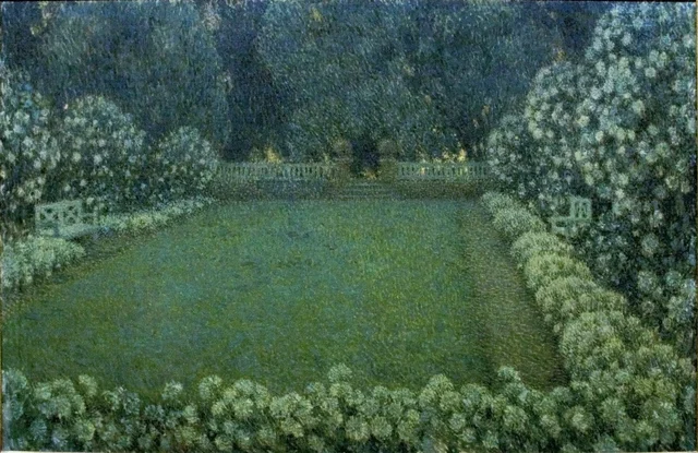 Le jardin blanc au crépuscule