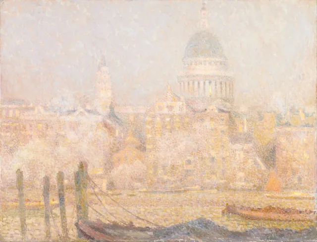 Saint-Paul vu de la rivière ; soleil du matin en hiver